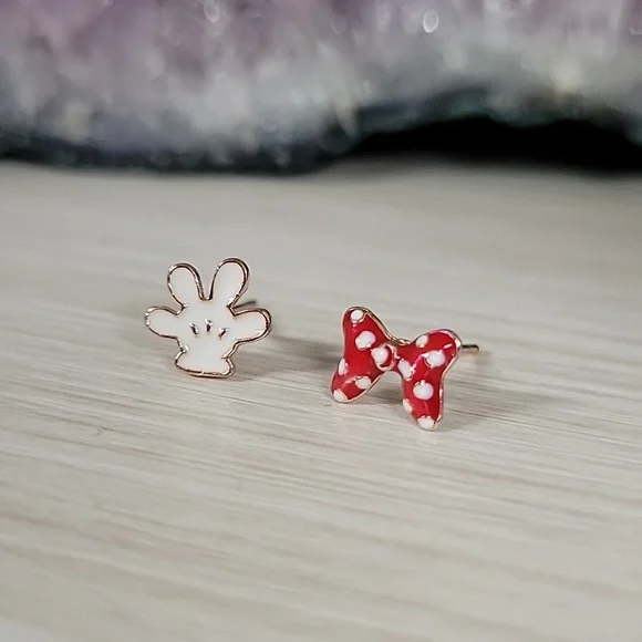 Mickey & Minnie Dainty Stud Earrings - Picture 4 of 7